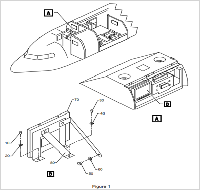 Structural diagram showing aircraft component assembly breakdown
